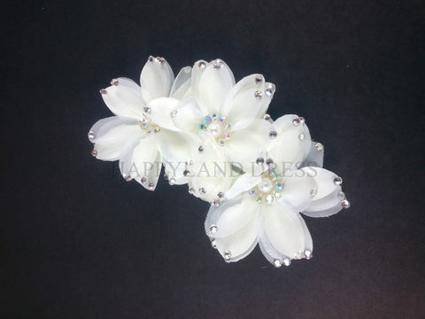 Light Off White Floral Hair Pin Comb