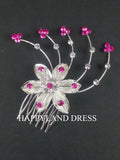 Silver Flower Rhinestone Hair Pin