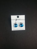 Round Royal Blue Rhinestone Earring Set