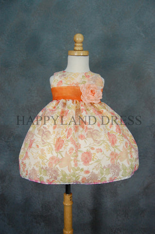 B3450 Floral Baby Dress (Orange Only)