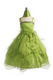 D3477 Tiered Ruffle Organza Rhinestone Dress (10 Diff. Colors)