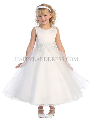 D5608 White or Ivory Satin Dress (2 Diff. Colors!)
