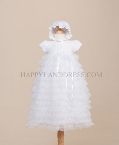 B235 Girl Baptism Dress (White Only)