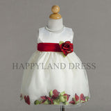B596 Sash & Flower Petal Dress (10 Diff. Colors)