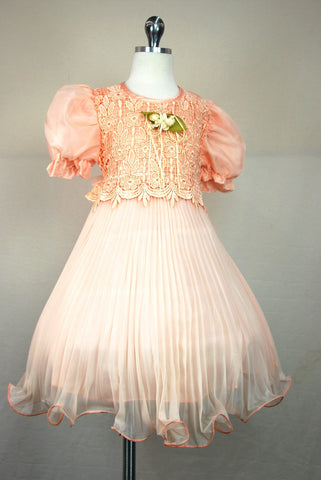 Peach Organza Dress D1097