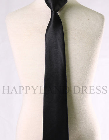 Boy's Black Clip-On Tie