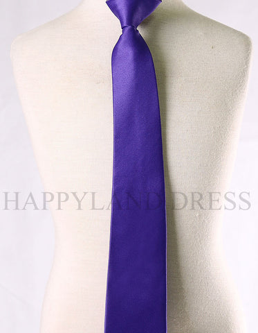 Boy's Dark Purple Clip-On Tie
