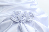 GCM4028 White Satin Flower Dress (White Only)