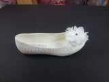 Ivory Flat Shoe With Rhinestone