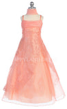 D2410 Organza Shirring Chest Line Dress (4 Diff. Colors)