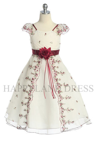 D2606 Embroidered Dress (White or Ivory)
