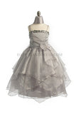 D3477 Tiered Ruffle Organza Rhinestone Dress (10 Diff. Colors)