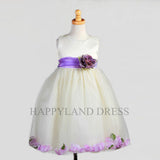 D596-1 Sash & Flower Petal Dress (10 Diff. Colors)