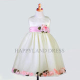 D596-1 Sash & Flower Petal Dress (10 Diff. Colors)