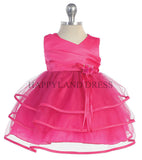 B108 Satin Pleated Top with Tulle Skirt Baby Dress (5 Diff. Colors)
