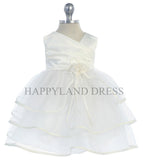 B108 Satin Pleated Top with Tulle Skirt Baby Dress (5 Diff. Colors)