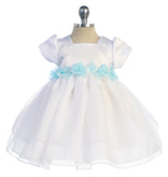 Ivory and Pink Flower Patch Baby Dress B 109
