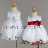 B596 Sash & Flower Petal Dress (10 Diff. Colors)