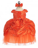 Orange Embroidered Sequin Ruched Dress B485