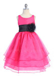 D574 Organza Flower Sash Dress (20 Diff. Colors)