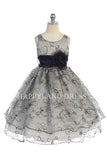 D736 Floral Embroidered Organza Dress (6 Diff. Colors)