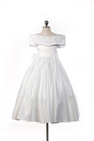 GCM2121 Embroidered Satin Dress (White Only)