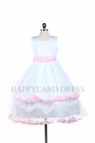 D5151 Satin and Tulle Petal Dress (4 Diff. Colors)