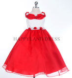 D523 Satin Top Organza Skirt Dress