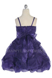 D3121 Satin with Organza Pinched and Puffed Dress (6 Diff. Colors)