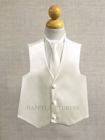Ivory Boy's Tie and Vest Set