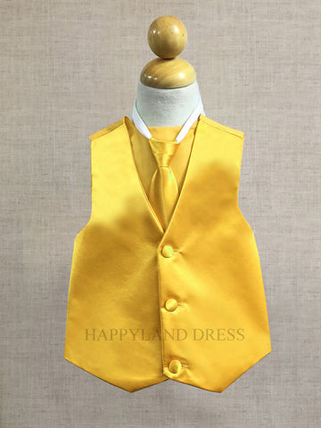Yellow Boy's Tie and Vest Set