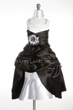 D2474 Satin Rhinestone Two Colored  Dress (4 Diff. Colors)