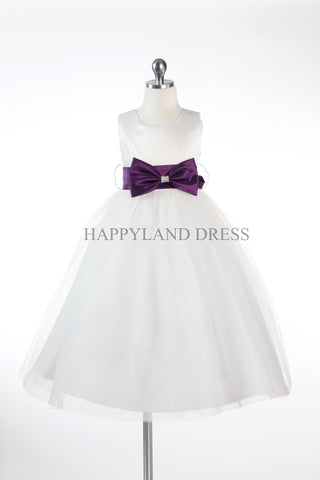 white dress purple sash Elegant White Strapless Ball Gown Long Wedding Dresses with Purple Butterfly Unique Beading Sash Bowknot Bridal Gowns BA