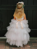 White Tulle High-low Dress D4547