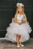 White Tulle High-low Dress D4547