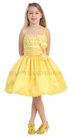 D4327 Shirring Tulle with Satin Waistband (Yellow Only)